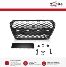 Grill For Audi A4 B9 Model 2016-19 Gloss Black Honeycomb Mesh Debadged RS Style