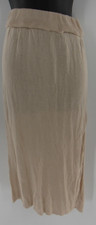 Women's Small US Size Beige Elastic Waist Knit High Rise Split Side Maxi Skirt