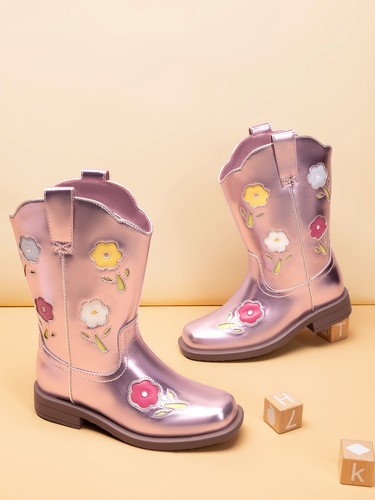 Kids Toddlers Girls Cowgirl Boots Western Boots Mid Calf Horse Riding Boots - Picture 6 of 19