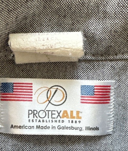 Camicia Volvo Powertrain Protexall da uomo 36 bottoni manica lunga grigio VAW - Foto 7 di 13