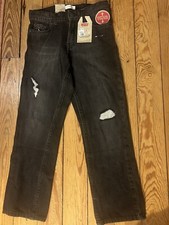 Levi's Boys Youth Jeans 7x 511 Slim Flex Stretch Denim Black Distressed Size 7