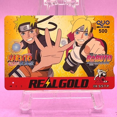 Naruto Boruto Quo Karte Real Gold Collabo 20th Anniversary Jump Japan Anime 1108