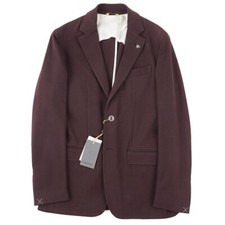 Canali Slim-Fit Burgundy Jersey Cotton Travel Sport Coat 44R NWT Imperfect