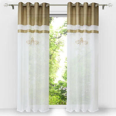 Gardinen Stores mit Ösen Ösenschals Ausbrenner Vorhang Landhaus Transparent - Bild 1 von 4