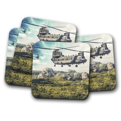 4er Set - Tolle Chinook Hubschrauber Achterbahn - Flugzeug Pilot Berge Geschenk #15542