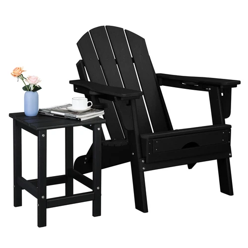 36*36*47cm Single Layer Square HDPE Side Table Black - Picture 20 of 23