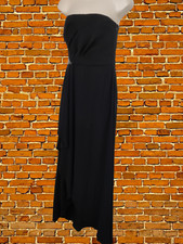 COAST SIZE UK 10 S BLACK PLEATHER MIX STRAPLESS DRAPE OCCASION DRESS LONG MAXI
