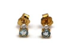 Orecchini Tous perle acquamarina in oro giallo 18 carati