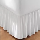 Solid White 710 TC Cotton Dust Ruffle Bed Skirt || Open Corner US Bed Size/Drop