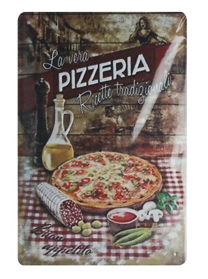 La vera Pizzeria  tin metal sign outdoor metal wall decor
