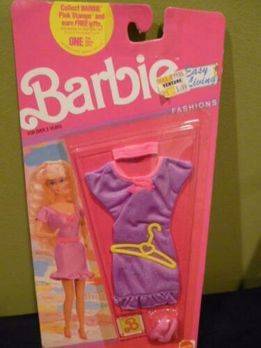 Barbie Doll Easy Living Fashion 772 NIP Purple Dress Mattel 1990 Hanger Shoe