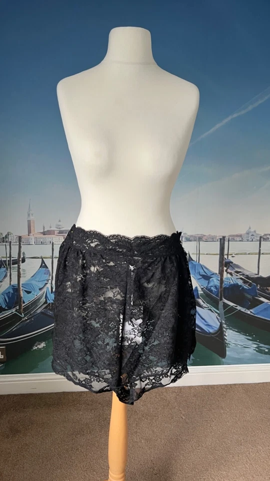 RABANNE para H&M Encaje Bragas Pantalones Cortos Talla UK 22 XXL Foto 2 de 4