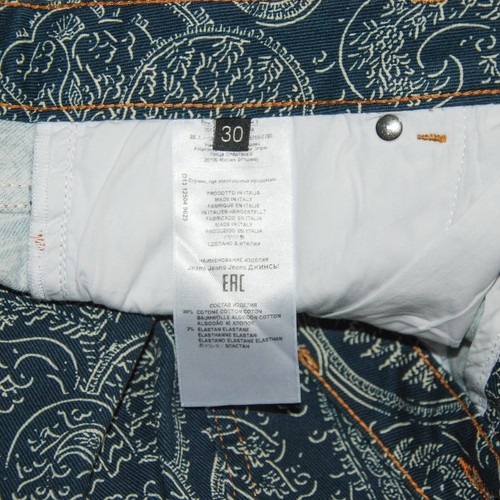 Pantalones de mezclilla recortados ETRO para mujer talla 30 estampado cachemir en azul marino $690 - Imagen 7 de 9