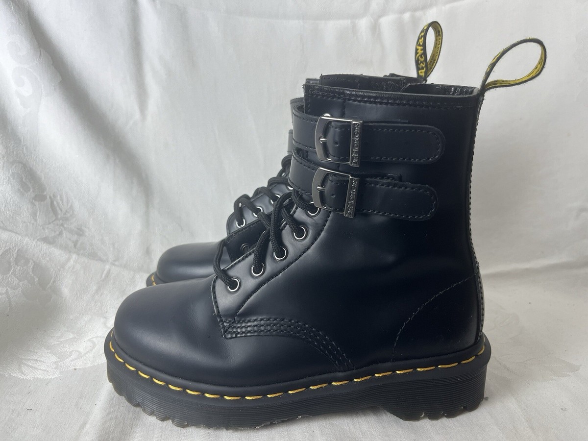 Martens 1460 ALT Black Leather Lace Up/Zip Buckle Ankle Boots Men  Womens