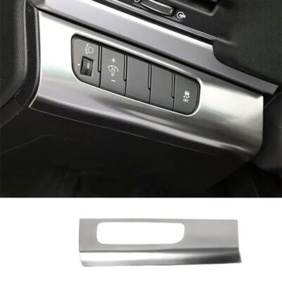 Titanium Silver Headlight Button Frame Cover Trim For Hyundai Elantra 2017-2020