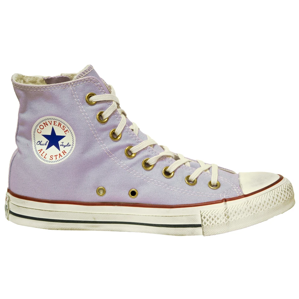 Scarpe Converse All Star Hi Zip Lilla (Effetto Sporco) Tg 36.5 - 39.5 - 40 - Immagine 3 di 4