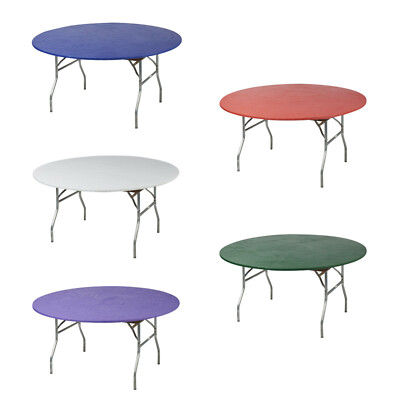 Kwik-Covers 72" (6 Feet) Round Fitted Plastic Table Covers - Bundle of