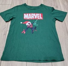 Marvel Spiderman Kids Large Holiday Christmas Short Sleeve Graphic TShirt Green