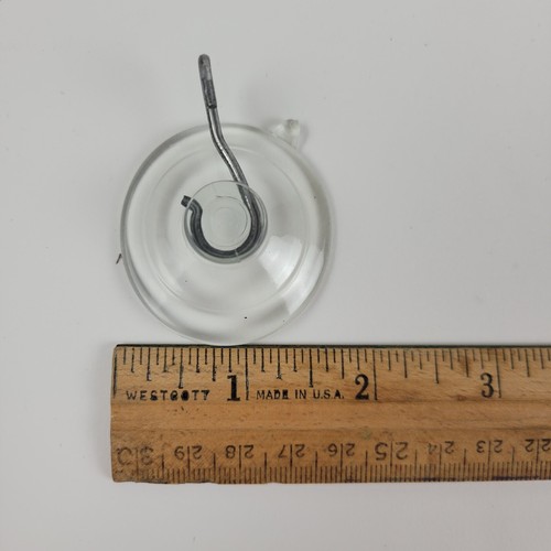 12 Pack 1-3/4 Inch 1.75" Plastic Suction Cups with Metal Hooks Hook Decoration - Picture 5 of 5
