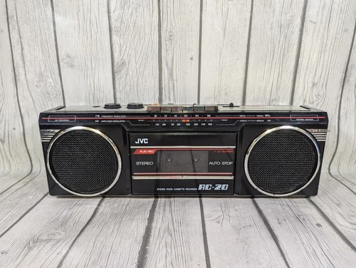 JVC Stereo Cassette Recorder | Model RC-20 | Vintage Boombox | Black | Retro |