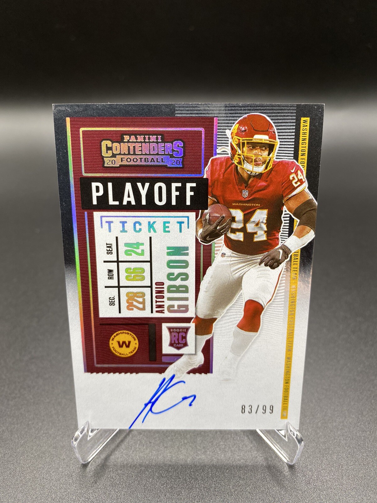 2020 Contenders Antonio Gibson Rookie RC /99 On Card Auto Playoff Ticket