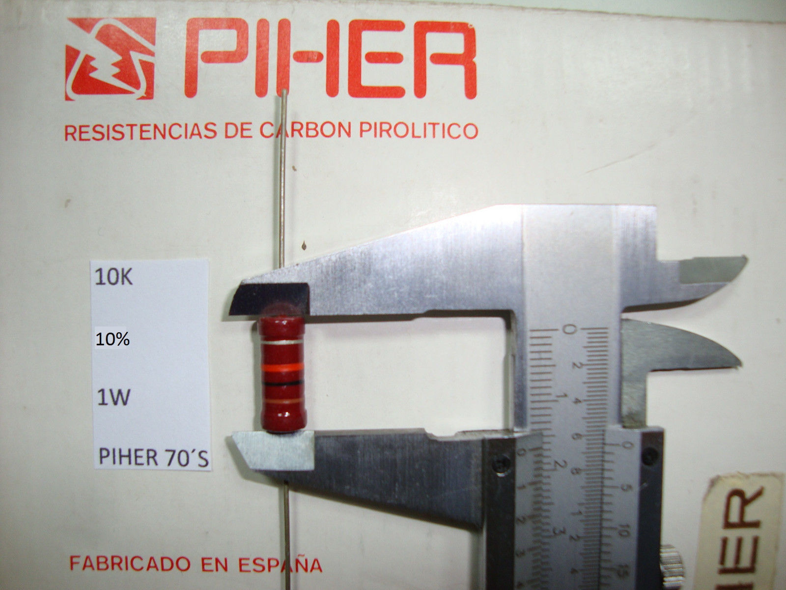 VINTAGE PIHER RESISTOR. 1W 10K 10 *1 PC* NEW ORIGINAL 1970´S C641/647