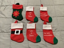 Mini Cute Christmas Stocking Lot Of 6