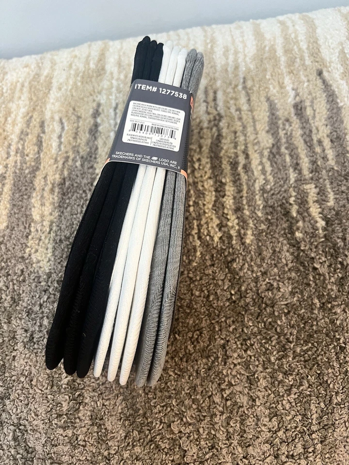 Calcetines para mujer Skechers Active No Show Liner - Paquete de 8, blancos/negros/grises Foto 2 de 4