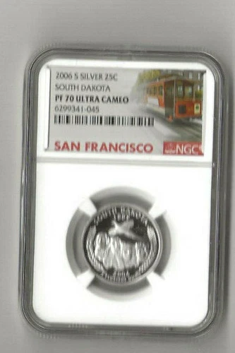 2006 s silver proof South Dakota statehood quarter NGC PF 70 Ultra Cameo