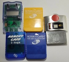 Playstation Memory Cards lot of 5 Mixed Colors -  Tested  