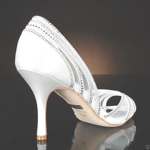 Neu im Karton $ 315 Badgley Mischka Glynn Hochzeit Braut D'orsay Sandalen Pumpschuhe weiß 8 - Bild 5 von 6