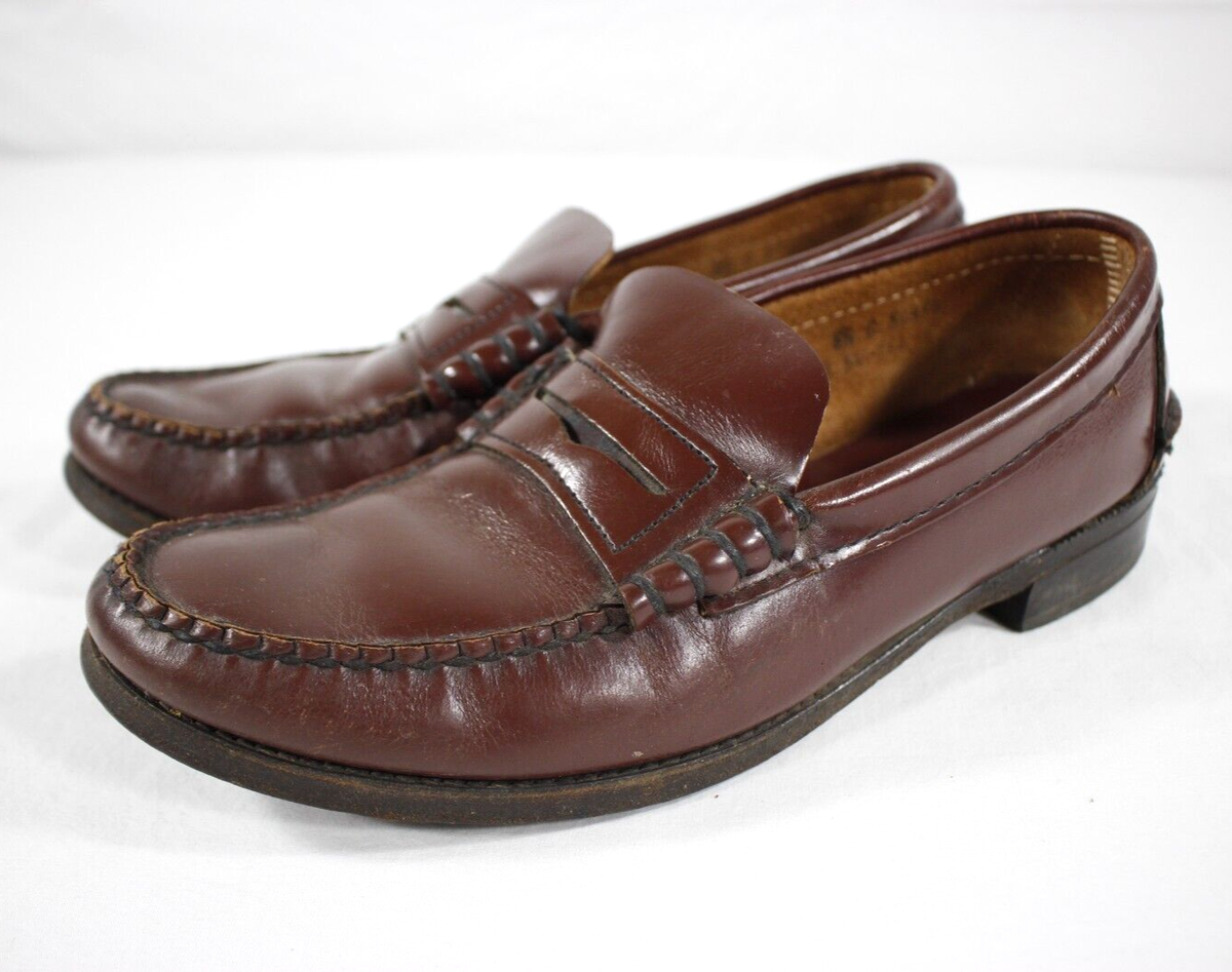 Vintage Sebago Shoes Men's C Penny Loafer Leather Moc Toe USA Brown