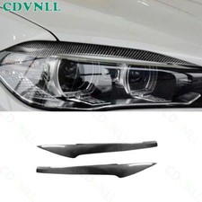 Tira de cejas de faros delanteros de fibra de carbono seca para BMW X5 F15 2014-2018 2x