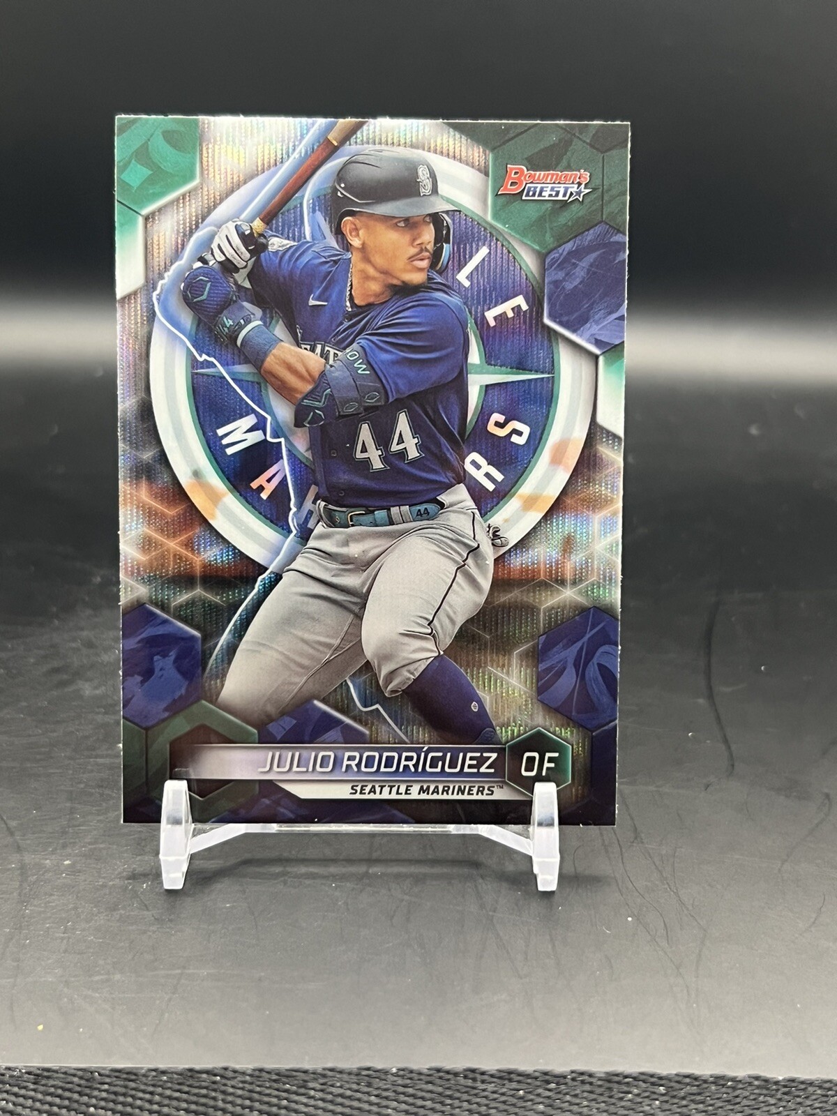 2023 Bowman's Best Julio Rodriguez Wave Refractor #9 Mariners