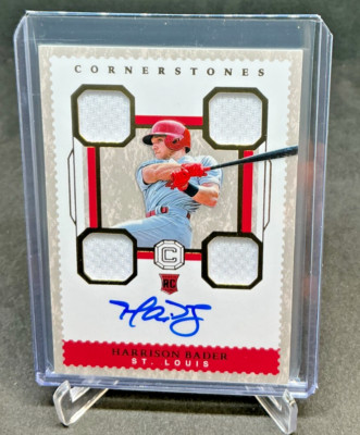 2018 Panini Cornerstones HARRISON BADER Quad Patch AUTO 18/99 Cardinals