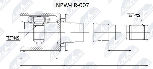 NTY NPW-LR-007 Joint Kit, drive shaft for LAND ROVER
