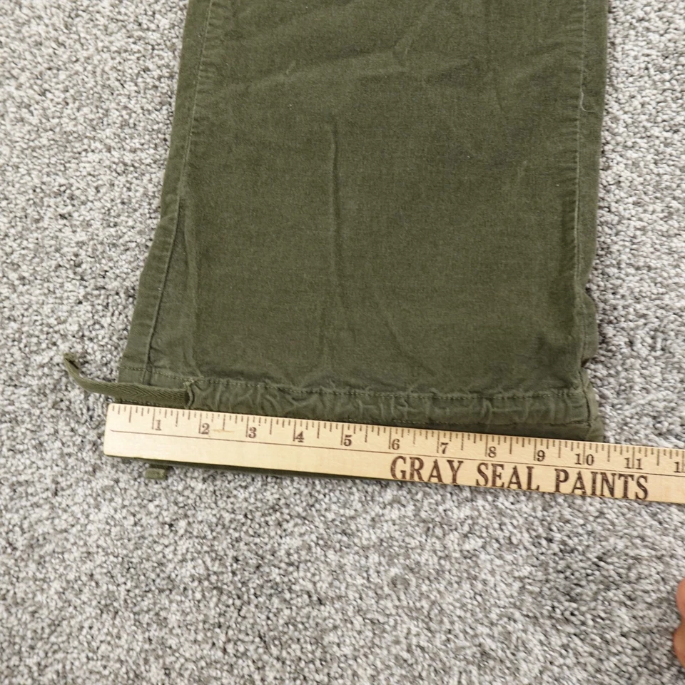 Pantalones J Jill Mujer 12 Verde Carga Pana Tiro Alto Sueltos Pierna Ancha Rave Elastizados Foto 3 de 4