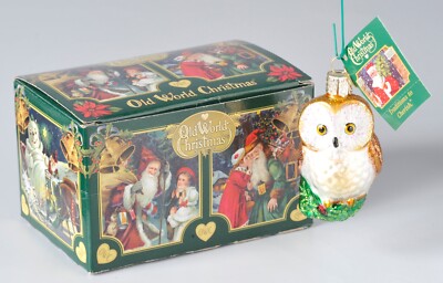Old World Christmas Owl Glass Blown Ornament 2012 NEW with Tag and Box ...