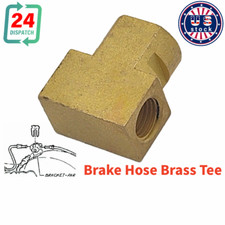 For Olds Rear Flex Brake Hose Brass Tee Block W Slot Axle End Housing 1964-70 For Olds Rear Flex Brake Hose Brass Tee Block W Slot Axle End Housing 1964-70