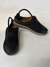 Born Shoes Womens 10 Seana Mule Clog Black Suede Wedge Slip On Comfort Loafer