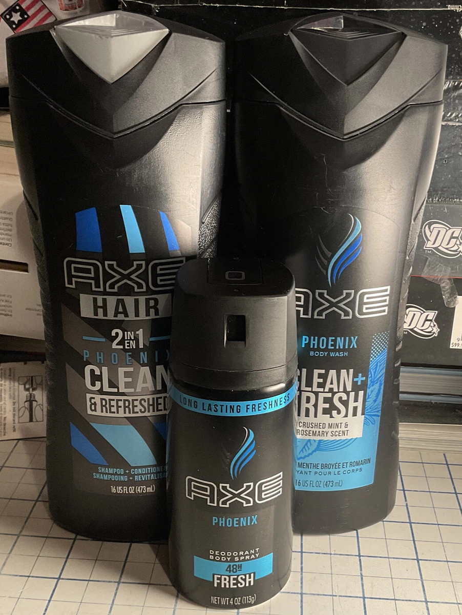 NEW AXE Phoenix Lot Of 3 Shampoo Conditioner Body Wash And Body