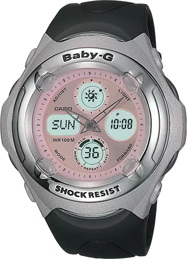 14 Casio Baby G Shock Resistant BG 55 Watch Resin Band Analog Digital Face