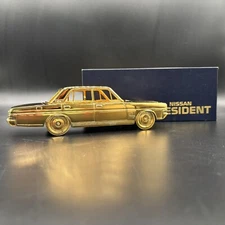 Vintage Nissan President Gold Car Cigarette Case Ashtray Music Box Rare