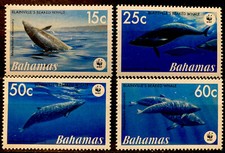 Bahamas,beaked whale S.C.#1206-9  WWF MNH Complete set of 4 as issued in 2007