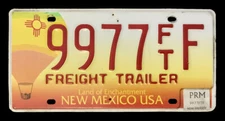 NEW MEXICO FREIGHT TRAILER SEMI IRP LICENSE PLATE " 9977 FT F " HOT AIR BALLOON