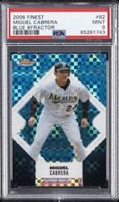 2006 FINEST BLUE XFRACTOR #82 MIGUEL CABRERA 75/150 PSA 9