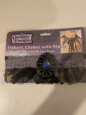 Rubie's Fishnet Choker W/ Blue Stone Dark Mermaid Necklace Unhappily Ever After