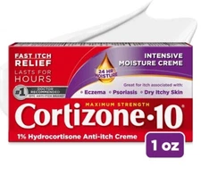 Cortizone-10 Maximum Strength 1% Hydrocortisone Moisturizing Anti-Itch Cream 1oz