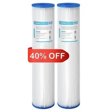 5/20/50 Micron 20"x4.5" Washable Pleated Sediment Water Filter Fit for Big Blue