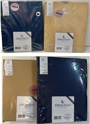 DROUAULT PARIS King or Queen Fitted Sheet SONGE Cotton Sateen Saks Retail $305